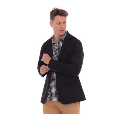 Imagem de Blazer Básico Esporte fino  Masculino Casual - Lilih-Leon , Preto, GG