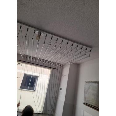 Imagem de Varal de teto com 14 varetas individuais de 100cm - alumínio - WN