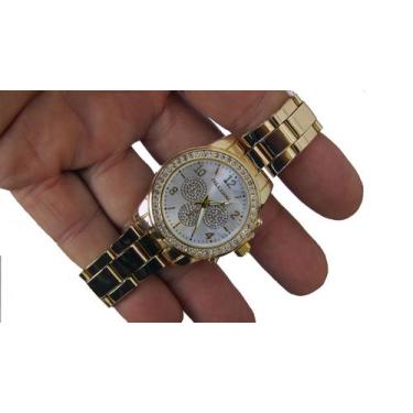 Imagem de Relogio Feminino Pulseira Dourada Movimento a Quartzo-PALL-R - Pop
