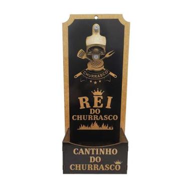 Imagem de Abridor Garrafa Parede Frase Rei do Churrasco Mdf Madeira - ATACADÃO D