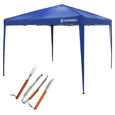 Imagem de Tenda Gazebo 3x3m Articulado Camping + Kit Churrasco