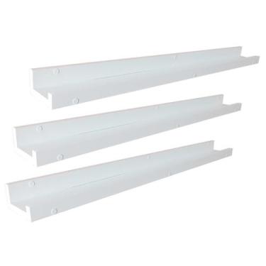 Imagem de Kit 3 Prateleiras Suspensas Parede Porta Quadros Retratos Fotos Livros