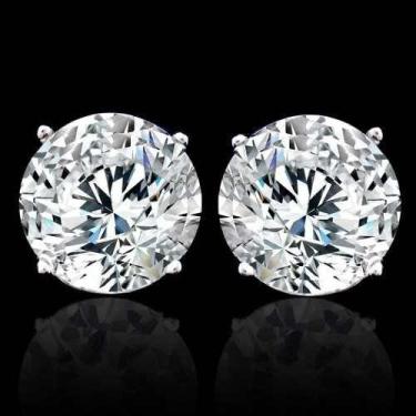 Imagem de Par Brinco Masculino Redondo Em Aço Inox Com Zircônia 8mm - Michester,