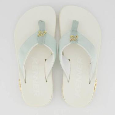 Imagem de Chinelo Kenner Kivah Branco e Turquesa, 36