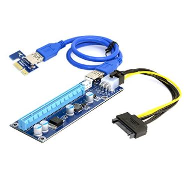 Imagem de Chenyang Adaptador de placa Riser PCI-Express X1 para X16 GPU com USB 3.0 e cabo de alimentação SATA