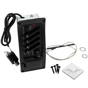 Imagem de 1 conjunto de captador de guitarra Yootones 4 bandas EQ-7545R pré-amplificador equalizador sintonizador compatível com guitarras acústicas