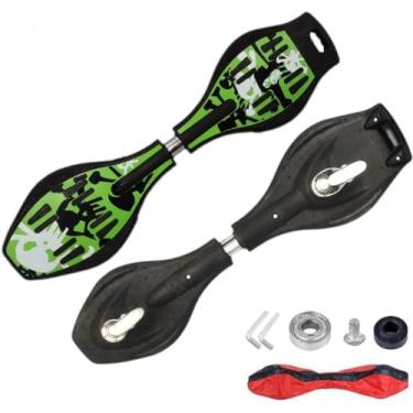 Imagem de YEYGRIEM skate rip stick, prancha de rodízio júnior ripstick deluxe compacta e leve com rodas iluminadas e rodízios de 360 ​​graus para mais emoção e diversão para adultos, 29,1"*7,4"