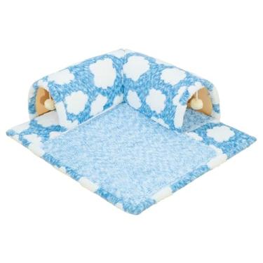 Imagem de Bothyi Túnel de gato e brinquedo cama jogando cabana com bola interction Kitty Lightweight Training Cat Activity Center para Chinchilas Indoor, M Size Blue