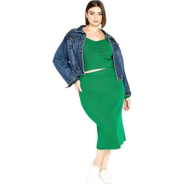 Imagem de City Chic Saia feminina Citychic Plus Size Maddie, Greenstone, 54