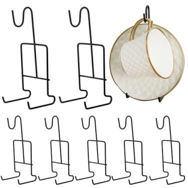 Imagem de LOSYHU Suporte de exibição de chávenas de chá e pires, suporte de metal para guardar chávenas de chá e pratos, suporte de xícara de chá e pires, suporte de exibição de xícara de chá de metal para
