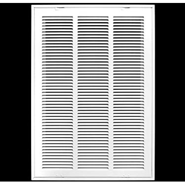 Imagem de HVAC Premium Grade de filtro de ar de retorno de aço 40.6 cm X 30 para filtro de 2.5 cm - Face/porta removível - Tampa de duto HVAC - Face plana estampada - Branco [Dimensões externas: 45,7 cm X 81,5