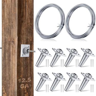 Imagem de 8 peças de arame de âncora, torno de âncora, treliça de uva, 2 rolos, fio galvanizado, fio de aço inoxidável, para apertar fio de calibre 12,5 para construir treliças, vinhedos, cercas e mandris