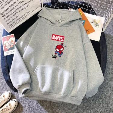 Imagem de Blusa Moletom Com Capuz Flanelado Marvel - Kesdey Confeccoes, Cinza, G