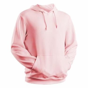 Imagem de Blusa de Frio Moletom Canguru Liso com Capuz Unisex - BearStore, Rosa,