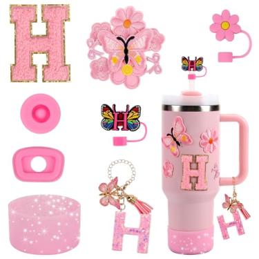 Imagem de Conjunto de acessórios de copo de 15 peças para copo Stanley Cup 850 g 1,134 g copo com alça, incluindo capa de canudo de silicone e bota, tampa à prova de derramamento, pingentes Stanley, pingente de