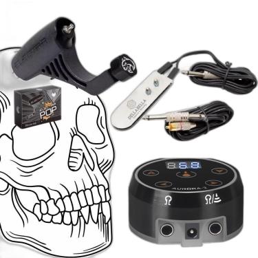 Imagem de Kit Trio Electra Pop Com Fonte Aurora Trio Tattoo Tatuagem