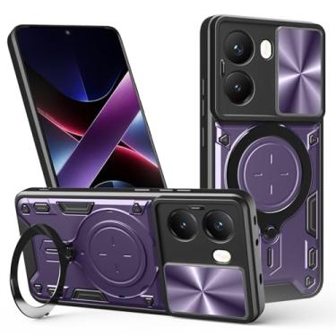 Imagem de Elubugod Capa compatível com Xiaomi Poco X7 Pro 5G, com capa de lente de câmera deslizante compatível com Xiaomi Redmi Turbo 4 5G, capa roxa