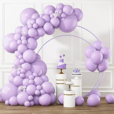 Imagem de Conjunto de Balões Pastel Roxo RUBFAC - 105 Unidades com Fita e Cola