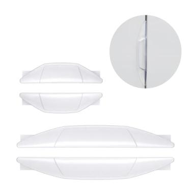 Imagem de Protetor de borda lateral de porta automotiva, 4 peças de tira anticolisão para porta de carro, adesivo autoadesivo antiarranhões para a maioria dos caminhões de carros (branco)