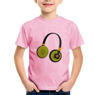 Imagem de Camiseta Infantil Headphone Verde - Foca na Moda, Rosa bebê, 6