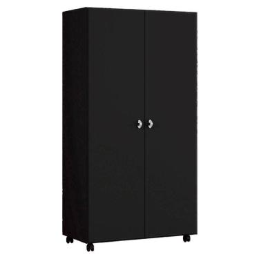 Imagem de Armario Multiuso 2 Portas Com Rodizio 86 Cm Ar70 Preto Dtall