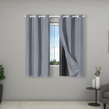 Imagem de Cortina 100% Blackout Tecido 2,70M X 1,60M Sala Porta Cinza