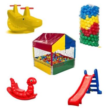 Imagem de Piscina Bolinhas 1,00m Com 500 Bolinhas Escorregador Médio Gang 1 e Ga