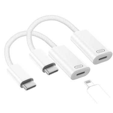Imagem de TechMatte Cabo adaptador fêmea Lightning para macho USB C, fone de ouvido, sincronização de dados, dongle conversor de carregamento PD compatível com iPhone 16 15, Android, fone de ouvido para iPad