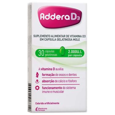 Imagem de Addera D3 (Vitamina D3 2.000UI) c/ 30 Cápsulas