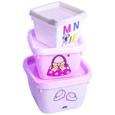 Imagem de Conjunto 3 Potes Para Alimento Conect Infantil Minnie Mouse