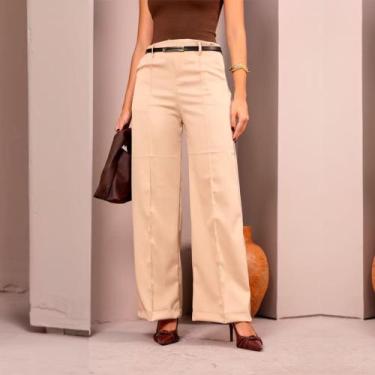 Imagem de Calça Pantalona Alfaiataria Premium Com Siper Na Lateral Novo Lançamen