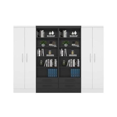 Imagem de Estante com Livreiro e Multiuso Preto/Branco - FdECOR - Qmovi