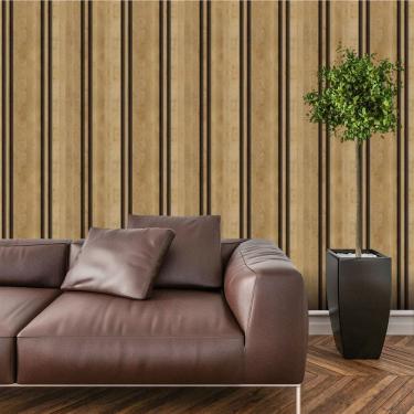 Imagem de Papel De Parede Adesivo Ripado Madeira Lavável Cozinha  3 metros