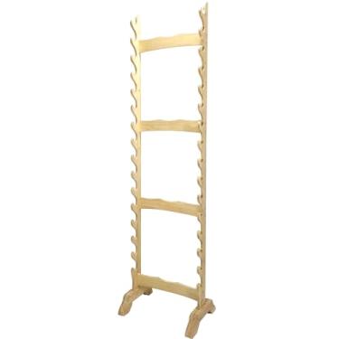 Imagem de Suporte de espada suporte de exibição de espadas de 6 a 16 níveis, prateleiras verticais para espadas | suporte de piso de vários níveis para katana, suporte para espadas de samurai para armazenar v
