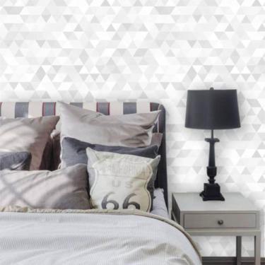 Imagem de Papel de Parede Geométrico Triângulos em tons de Cinza 250 - Inove Pap