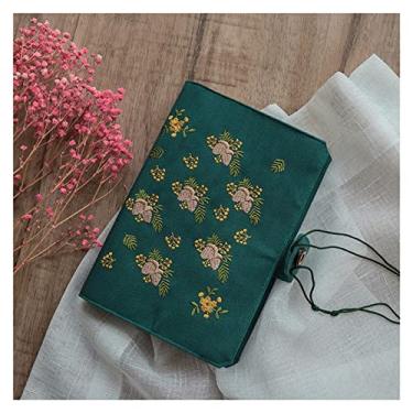 Imagem de A5 Lindo pano pontilhado 6 furos espiral fichário caderno escola escritório papelaria linha em branco grade pontos planeador (cor: A, tamanho: linha interna página) (um plano semanal)