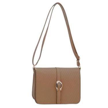 Imagem de Bolsa Feminina Compacta Celular Carteira Transversal (Bege escuro)