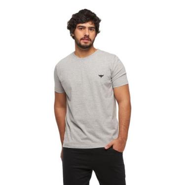 Imagem de Camiseta Básica Masculina Algodão Logo Konoa, Cinza claro, XGG, Mascul