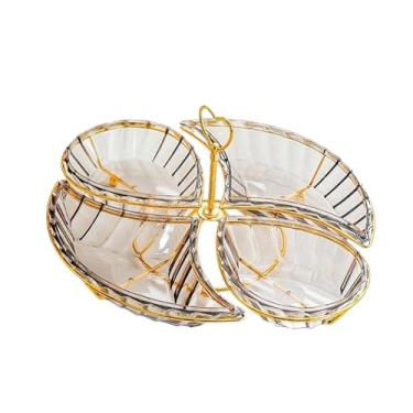 Imagem de WeiLaiKeQi Bandeja para servir lanches, cesta de sobremesas, suporte para bolo, estilo vintage, com alça de coração, travessas de aperitivos para sala de jantar, Cinza