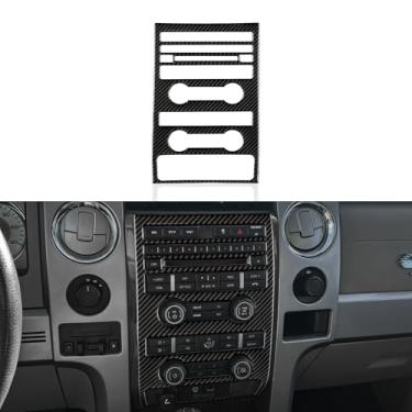 Imagem de Moldura de navegação de fibra de carbono para carro ar condicionado painel de volume interior acessórios de acabamento para Ford F150 2009 2010 2011 2012 2013 2014 adesivo (estilo B)