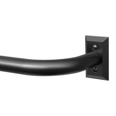 Imagem de Hei! Caro varão de cortina blackout para janelas de 28 a 122 cm, varão decorativo moderno ajustável de 2,5 cm, preto