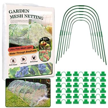 Imagem de FAMIROSA Kit de rede de jardim para canteiros elevados, rede de malha ultrafina de 20 x 60 m para proteção de jardim, barreira de pragas, rede de insetos, plantas, frutas, tomate, vegetais, redes para