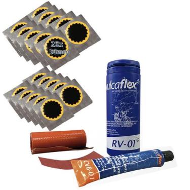 Imagem de Kit Reparo Câmara Ar Bike + 20 Remendos Estrela Vipal - Vulcaflex, Est