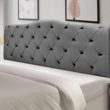 Imagem de Cabeceira de Cama Box Madeira Estofada King Size Veneza (Cinza)