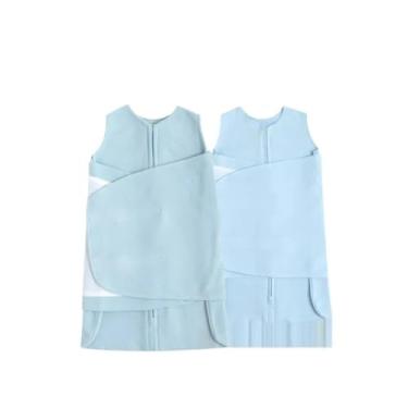 Imagem de Kit 2 Cueiros Casulos Bebê Segurança Noturna em Soft Azul (RN - (0 a 3 meses))