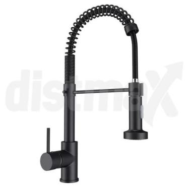 Imagem de Torneira Cozinha Flexível Gourmet Monocomando Preto - DISTMAX