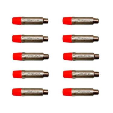 Imagem de Kit Plug Rca Fêmea Nickel Plt Wc 1222 Fl Rd Ni (10un) Wireconex - Pç - 10