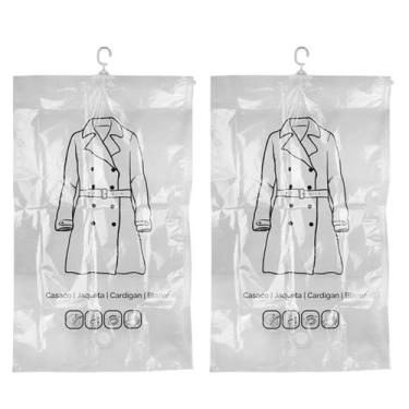 Imagem de Kit 2 Saco a vácuo organizador de guarda roupa vestidos blazer blusas 