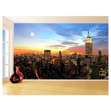 Imagem de Papel De Parede 3D Cidade Prédios Por Sol Luzes 3,5M Ncd371 - Você Dec