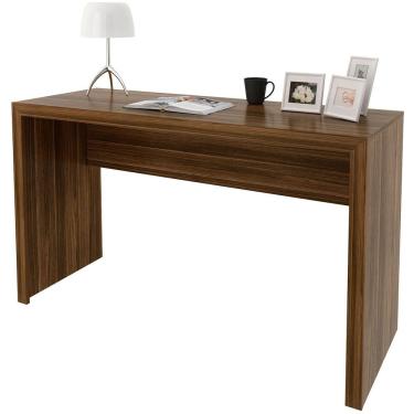Imagem de Mesa Retangular para Trabalho 127 cm Nogal Moderno MDF Marrom sem Gavetas
